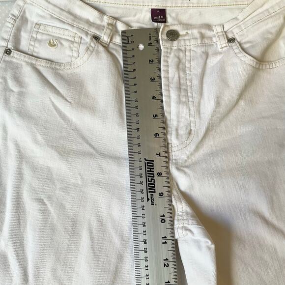 Gloria Vanderbilt Women Adriana Jeans size 8 White Straight Leg Mid Rise Bootcut - Picture 6 of 11